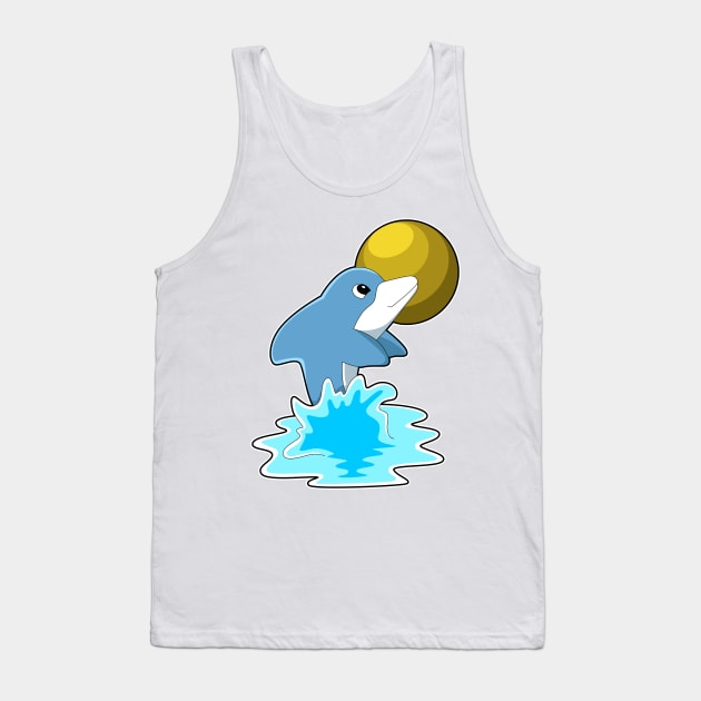 Dolphin at Swimming with Moon Tank Top by Markus Schnabel